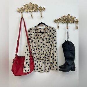 🆕MANGO Frenchy polka dot blouse S